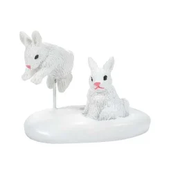 Department 56 Village Accessories<White Christmas Bunnies