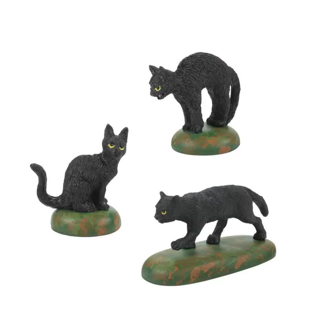 Department 56 Village Halloween Accessories-A Clowder Of Black Cats