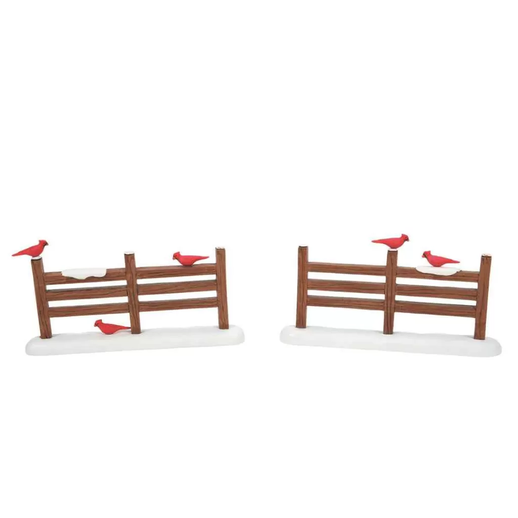 Department 56 Village Accessories-Cardinal Christmas Fence