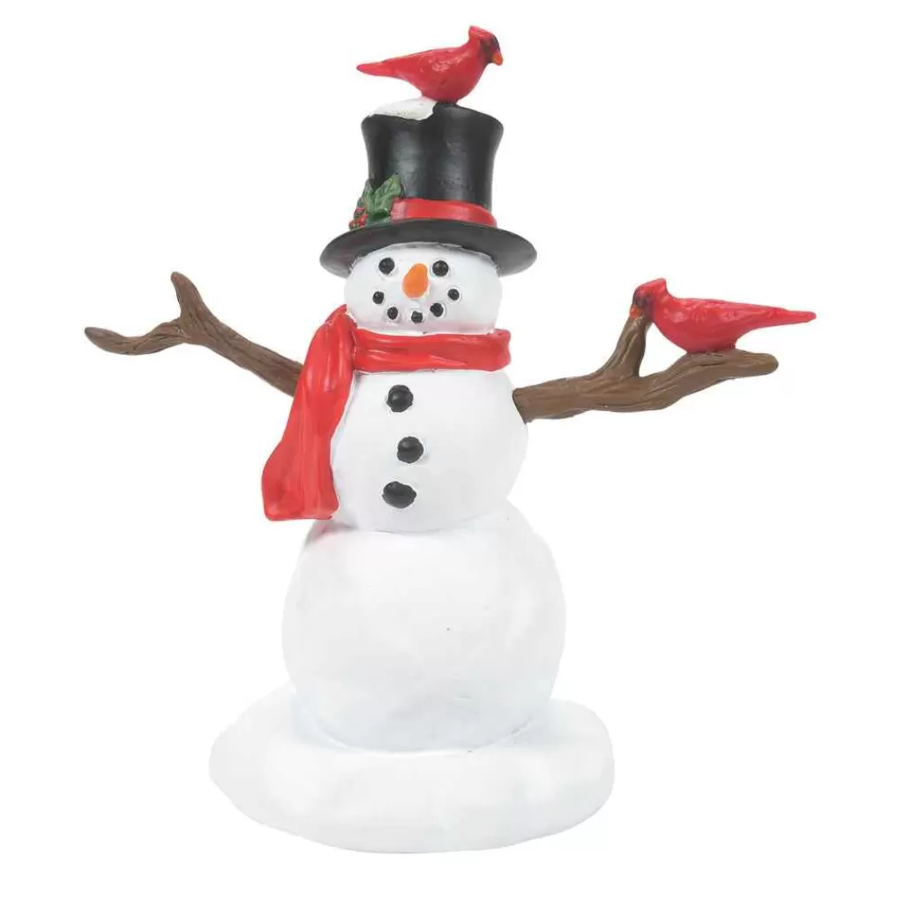 Department 56 Village Accessories-Cardinal Christmas Snowman