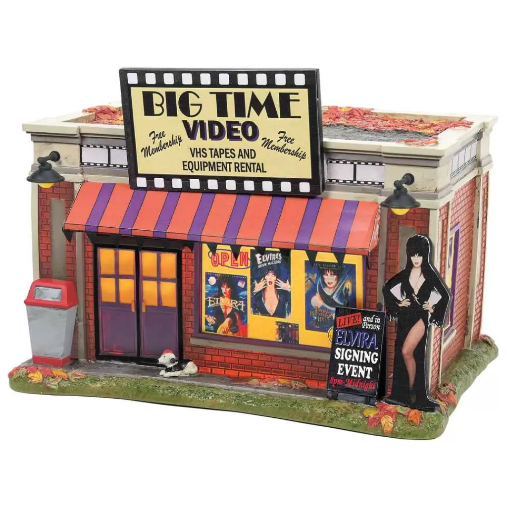 Department 56 Hot Properties Village-Elvira'S Big Time Video Store