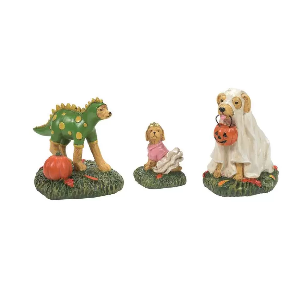 Department 56 Village Halloween Accessories-Family Hlwn Pups St/3