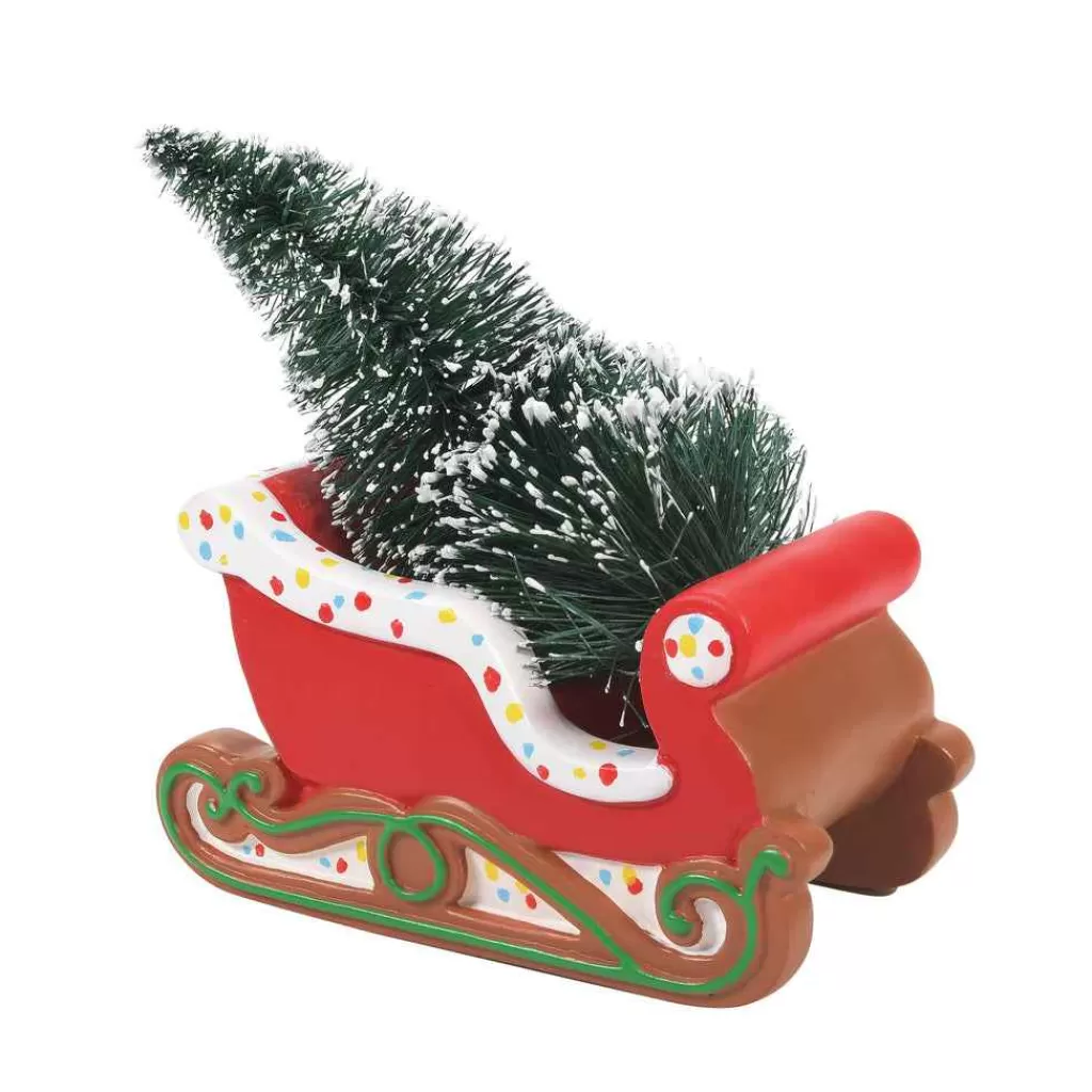 Department 56 Village Accessories-Gingerbread Christmas Sleigh