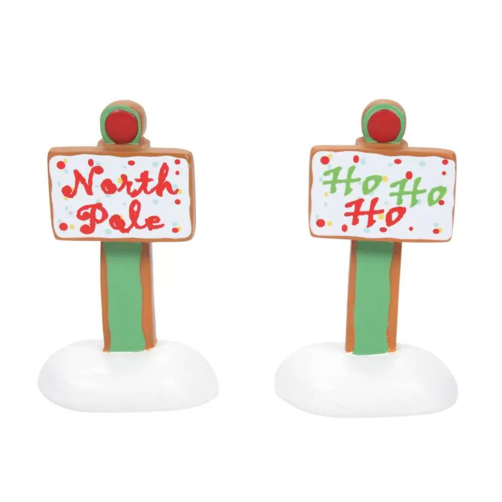 Department 56 Village Accessories-Gingerbread Xmas Signs St/2