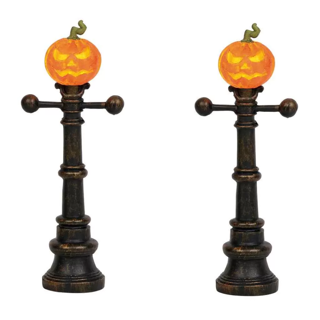 Department 56 Village Halloween Accessories-Halloween Street Lamps