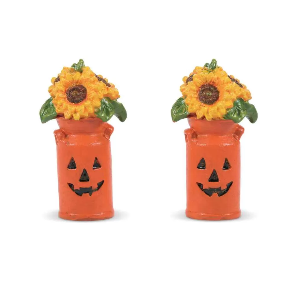 Department 56 Village Accessories-Harvest Pumpkins Milk Cans