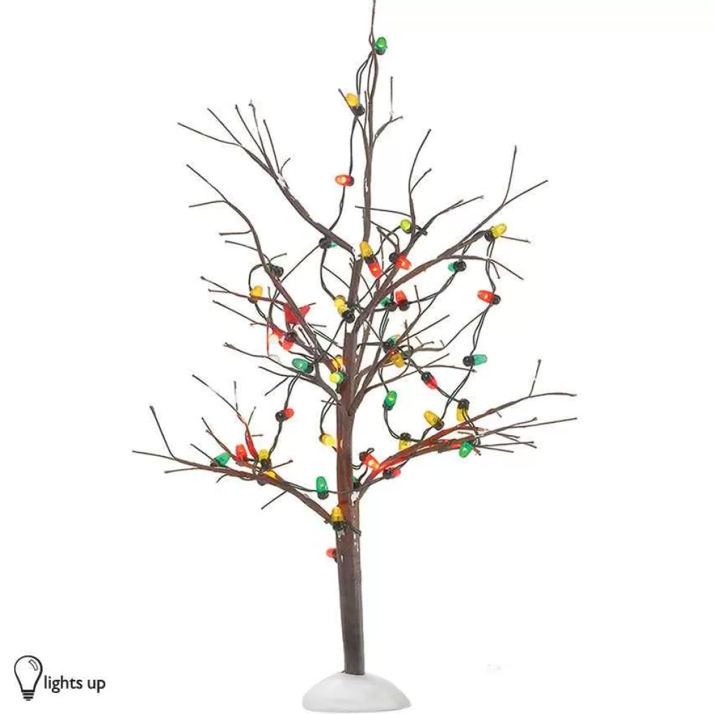 Department 56 Village Accessories-Lighted Xmas Bare Branch Tree