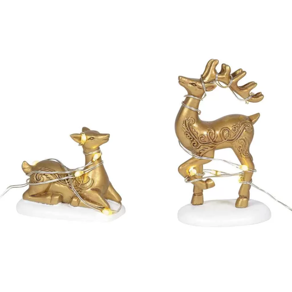 Department 56 Village Accessories-Lit Deer Yard Decor