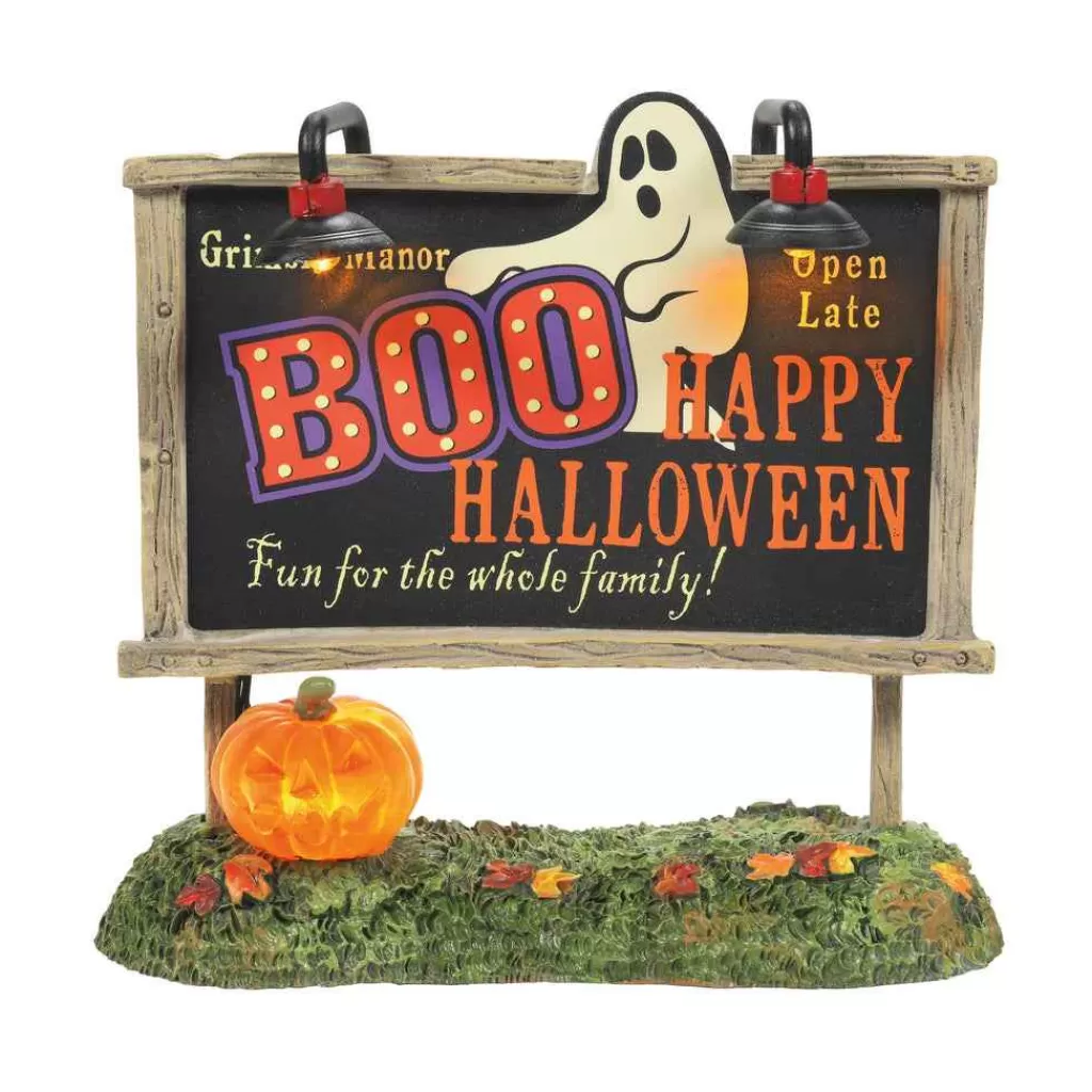 Department 56 Village Halloween Accessories-Lit Ghost Billboard