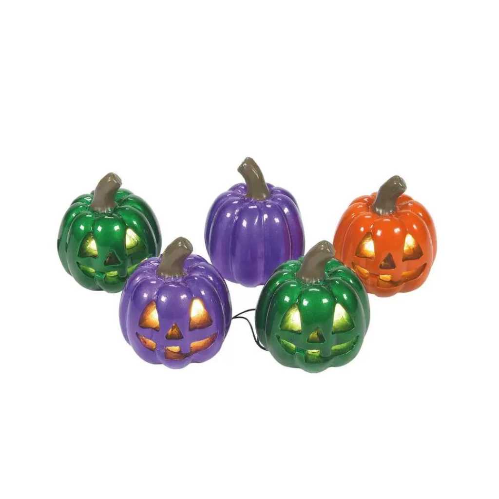 Department 56 Village Halloween Accessories-Lit Shiny Pumpkin String Light