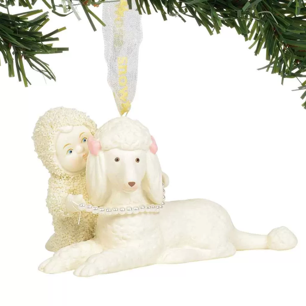 Department 56 Snowbabies Ornaments-Poodle In Pearls Ornament