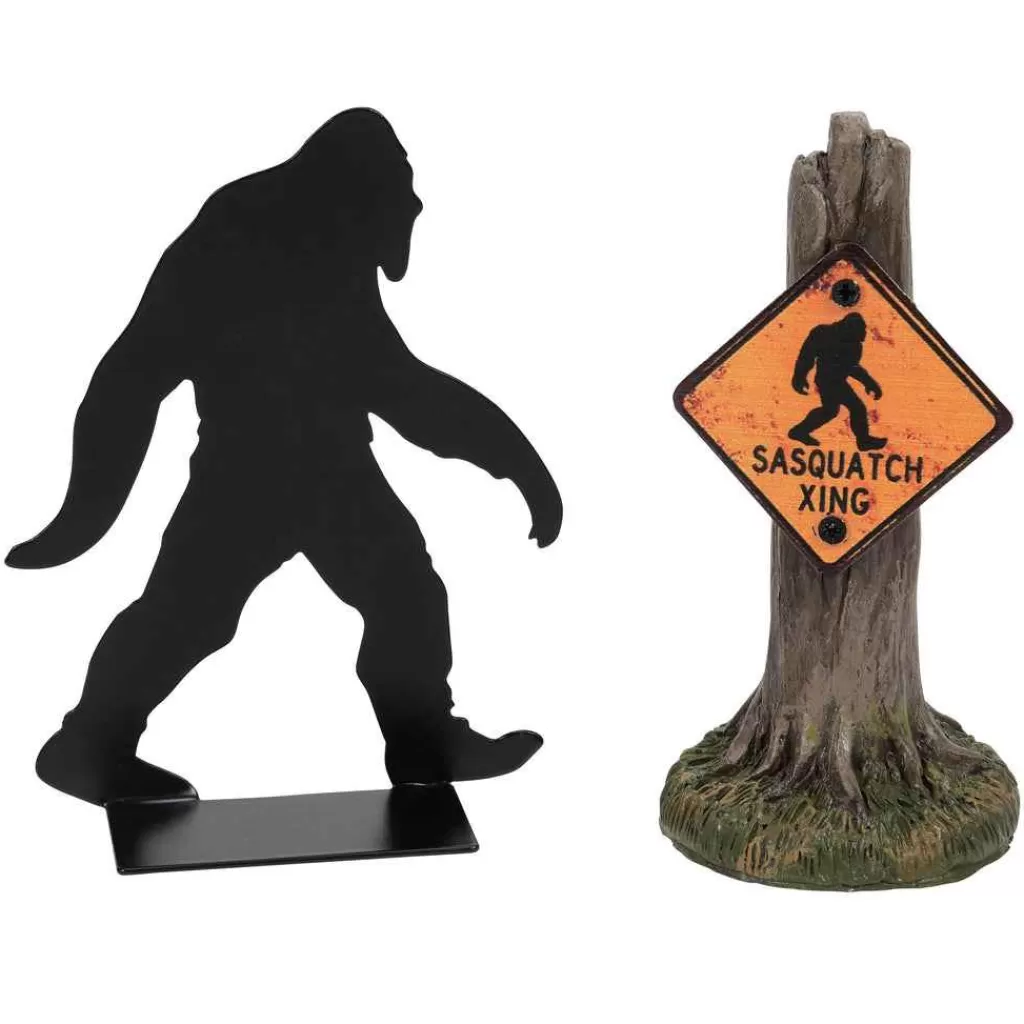 Department 56 Village Halloween Accessories-Sasquatch Silhouette Set