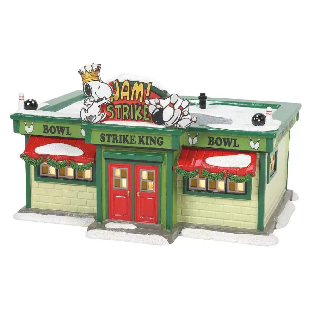 Department 56 Peanuts Village-Strike King Bowling Alley