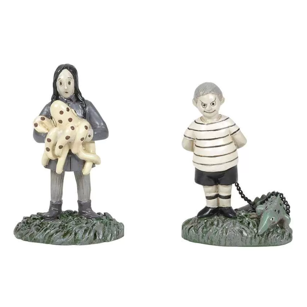 Department 56 Addams Family-The Kids With Their Pets