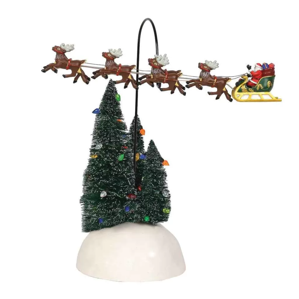 Department 56 Village Accessories-Up, Up And Away Flying Sleigh