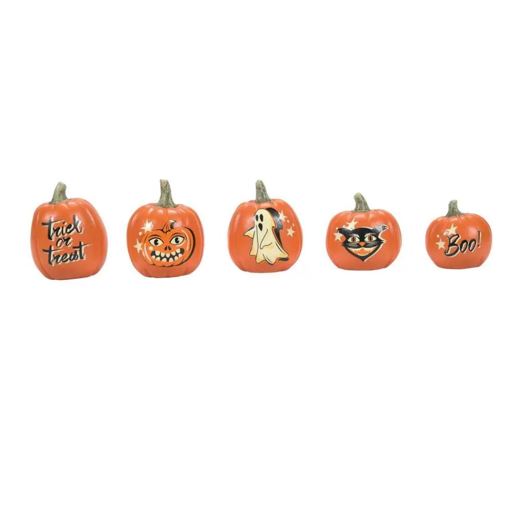 Department 56 Village Halloween Accessories-Vintage Pumpkins St/5