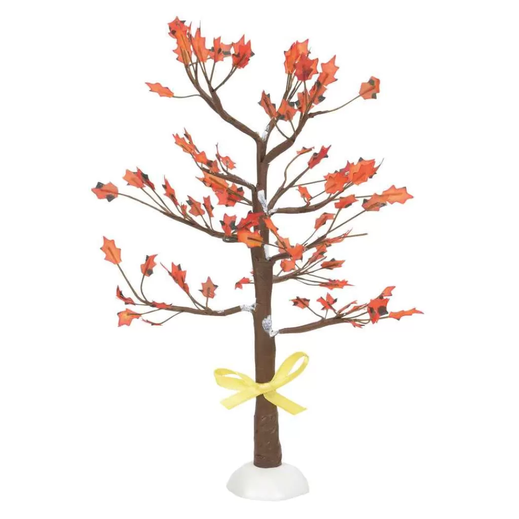 Department 56 Village Accessories-Yellow Ribbon Oak